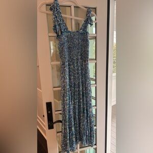 Poupette St. Barth Blue Floral Dress